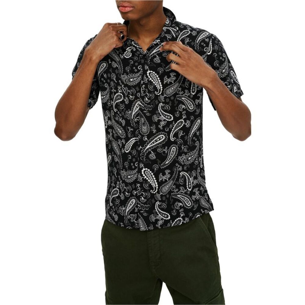 Elevenparis Mens Paisley Button Up Shirt, NWT
